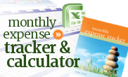 Monthly expense tracker and worksheet calculator for personal budgeting.