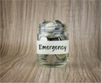 An emergency savings jar representing preparing for financial emergencies.