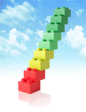 Lego blocks representing steps to take to tackle personal debt.